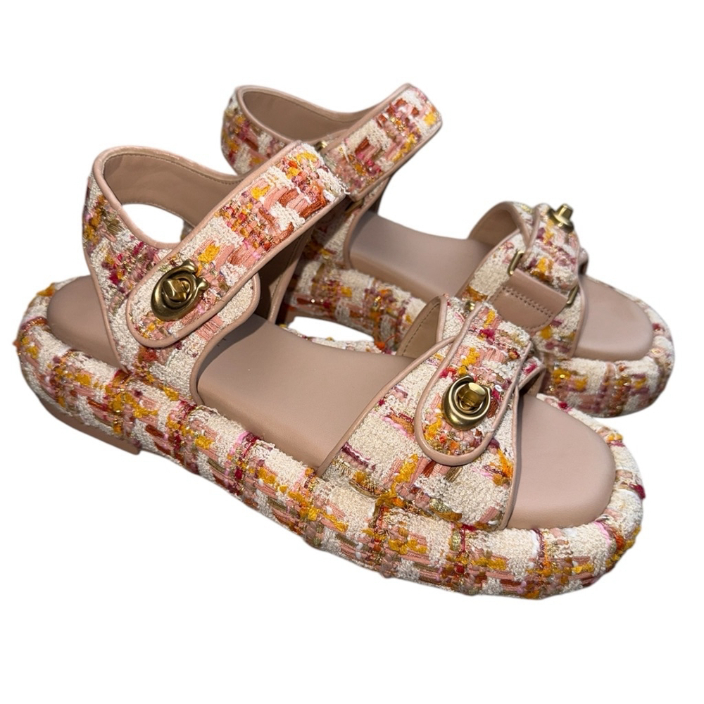COACH Peyton Tweed Platform Sandals Women's Size 7.5 - Picture 2 of 15